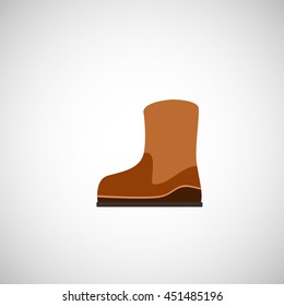 abstract brown boots on a white background.