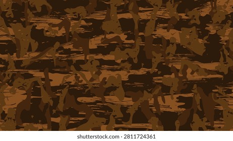 Abstract brown camouflage texture grunge background template