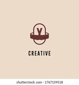 abstract brown capsule X logotype simple design concept.