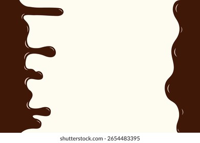 Ilustración vectorial de marco de borde de chocolate marrón Abstractas
