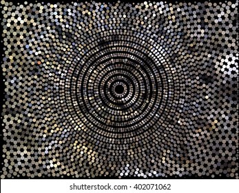 Abstract brown circle on black background