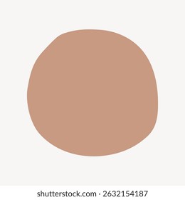 Abstract brown circle on a light background. Minimalist design with a simple brown circle. The circle is brown, creating a modern, abstract look. Brown circle art. Frame with copy space, vector.