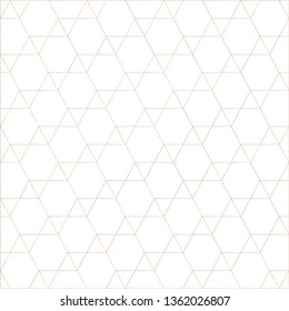 Abstract brown color line triangle and hexagon on white background, vector illustration