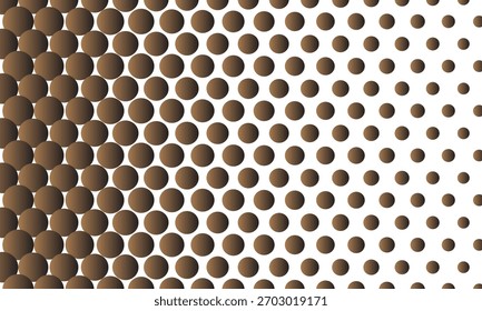 Fondo Abstractas del patrón del Vector del semitono del punto de la polca del gradiente del color marrón conveniente para los textiles de la moda, gráficos.