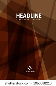 Abstract brown  cover design. Vector illustration template in A4 size.