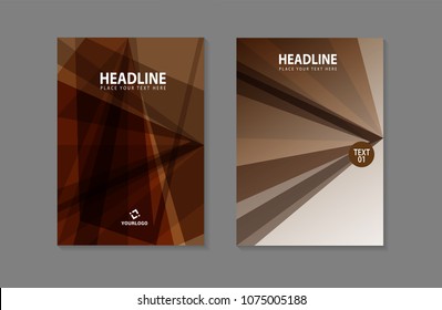 Abstract brown cover and flyer design A4 template. Vector illustration.