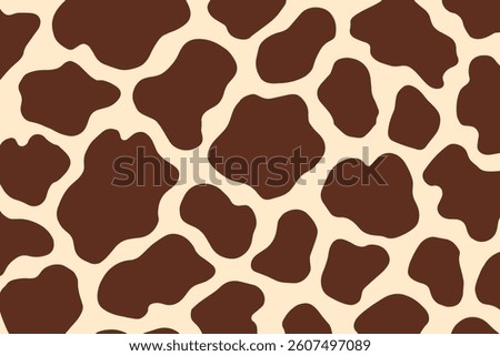 Abstract brown cow print or cow spots pattern vector. Hand drawn design