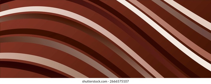 Plano de Fundo de Linhas Curvas Marrom Abstrato