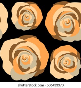 Abstract brown english roses seamless pattern.