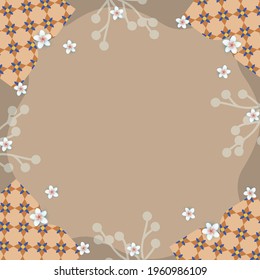 pañuelo de patrón étnico marrón abstracto para el estilo hijab