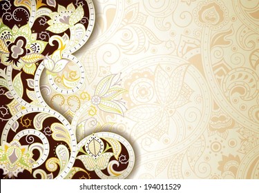 Abstract Brown Floral Background