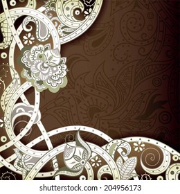 Abstract Brown Floral Background