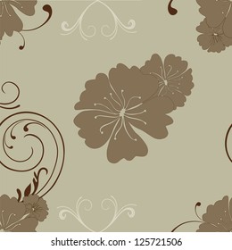 Abstract brown floral background. EPS 10.