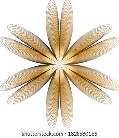 Abstract brown flower pattern. Illustration. 