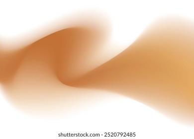 Onda fluida marrom abstrata, textura de gradiente borrada, elemento de design isolado. Forma de espiral borrada. Decoração de ondulação de sombra bege estética.