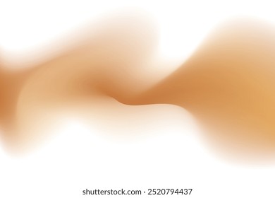 Abstract brown flowing wave, blurred gradient texture, isolate design element. Tan blurry swirl shape. Aesthetic nude beige shadow curl decoration.