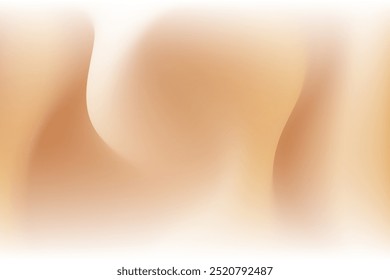 Abstract brown flowing waves, blurred gradient texture, transparent design element. Tan blurry curly shape. Aesthetic nude beige shadow decoration.