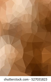 Abstract brown geometric background consisting of colored triangles. Low poly pattern, vertical format.