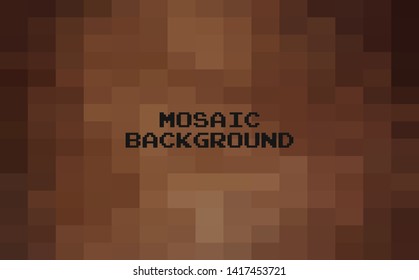 Abstract Brown geometric Background, Creative Design Templates. Pixel art Grid Mosaic, 8 bit vector background.