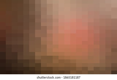 Abstrakter brauner geometrischer Hintergrund, kreative Design-Vorlagen. Pixel Art Grid Mosaik, 8-Bit-Vektorhintergrund.