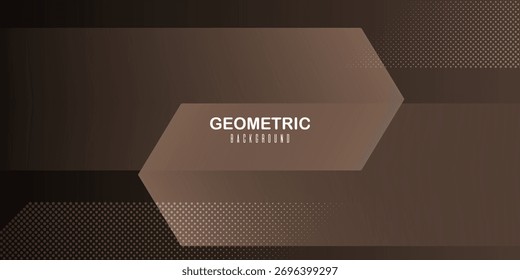 Abstract brown geometric background with diagonal shapes and halftone pattern. Suit for banner, web, brochure, pamflet and presentation