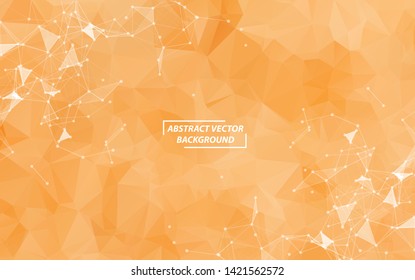 Abstract Brown Geometric Polygonal background molecule and communication. Connected lines with dots. Concept of the science, chemistry, biology, medicine, technology.