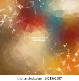 Abstract Brown Geometric Polygonal background molecule and communication. Connected lines with dots. Concept of the science, chemistry, biology, medicine, technology.