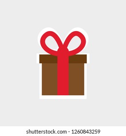 Abstract brown gift. Vector graphics

