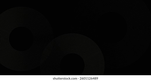 Abstract brown glowing geometric lines on dark black background. Modern shiny blue circle lines pattern. Futuristic technology concept. Suit for cover, poster, banner, brochure, header, website
