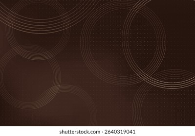 Abstract brown gold circle shape with golden glowing frame and glitters. Vector illustration.
Geometric backdrop with golden glittering particles. Holiday banner design. Minimalist decoration