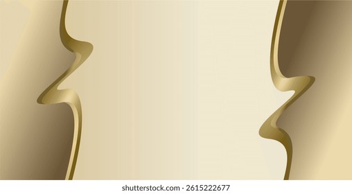 Abstract brown gold gradient empty space and curved lines design as background inspiration