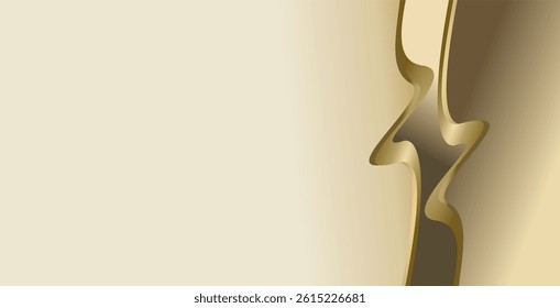 Abstract brown gold gradient empty space and curved lines design as background inspiration