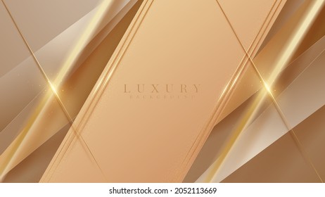 Abstract brown and golden diagonal line luxury background.