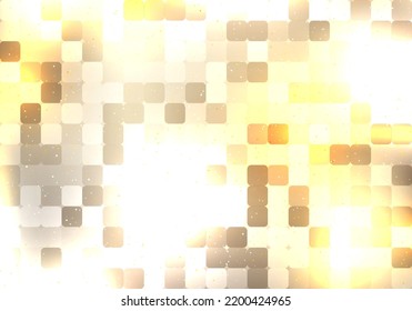 Abstract brown or golden geometric squares mosaic pattern with dust lighting effect background. Vector illustration