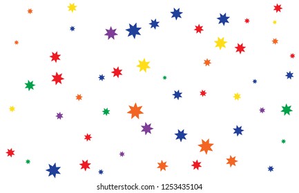 Abstract brown and golden stylish background of falling stars on white paper. Pattern for Christmas and New Year card, invitation for dinner, paper packaging. Vector illustration, EPS 10.