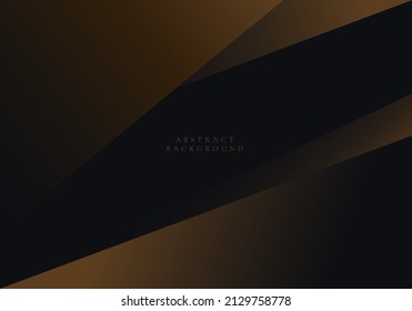 Abstract brown gradient geometric shapes on black background luxury concept. Vector illustration