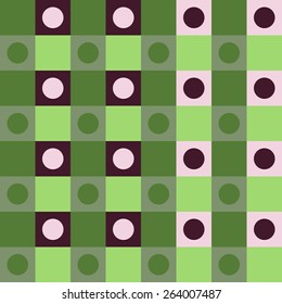 Abstract brown green polka dot op art background
