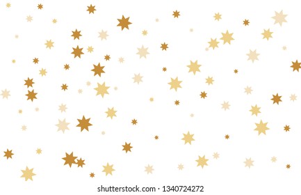 Abstract brown and grey stylish background of falling stars on white paper. Pattern for Christmas and New Year card, invitation for dinner, paper packaging. Vector illustration, EPS 10.