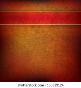 abstract brown grunge background with red ribbon