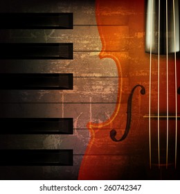 abstract brown grunge music background with violin