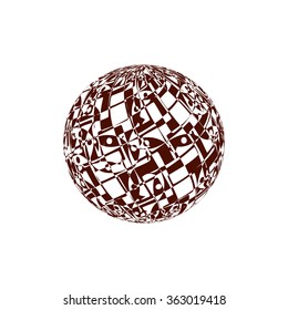 Abstract brown halftone globe design toolbox






