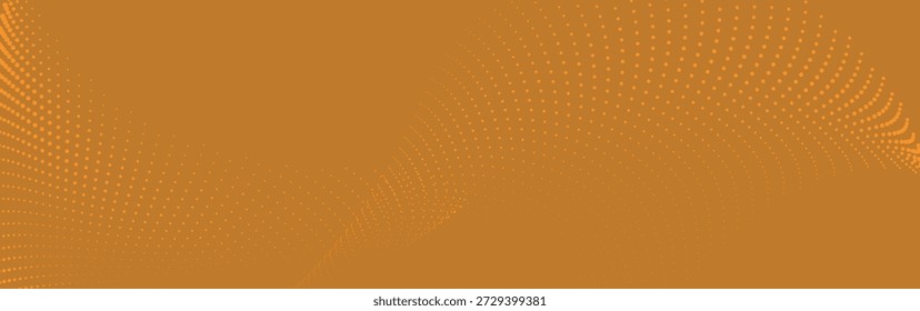 Ilustração de vetor de onda de meio-tom marrom abstrato com textura de profundidade pontilhada em plano de fundo sólido para arte digital de marca moderna arrojada e design criativo