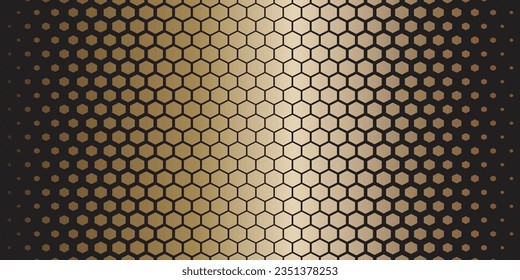 Abstract brown hexagon patterns on gradient background banner design. Vector illustration.