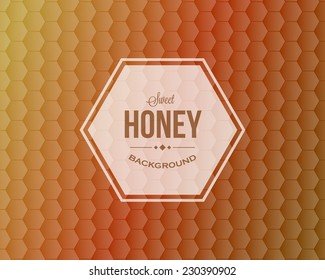 Abstract brown honeycomb background with semi transparent badge