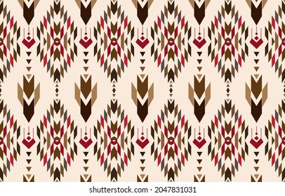 Abstract brown horizontal geometric textile oriental with floral pattern 
traditional design for seamless the background