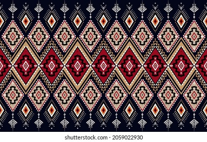 Abstract brown horizontal geometric textile oriental with floral pattern 
traditional design for seamless the background
