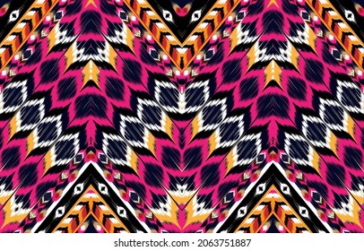 Abstrakter brauner horizontaler geometrischer Textil-Orient mit floralem Muster 
traditionelles Design für nahtlosen Hintergrund
