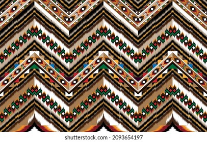 Abstract brown horizontal geometric textile oriental with floral pattern 
traditional design for seamless the background
