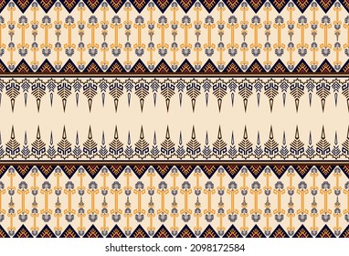 Abstract Brown Horizontal Geometric Textile Oriental With Floral Pattern 
Traditional Design For Seamless The Background