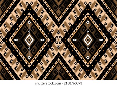 Abstract brown horizontal geometric textile oriental with floral pattern 
traditional design for seamless the background
